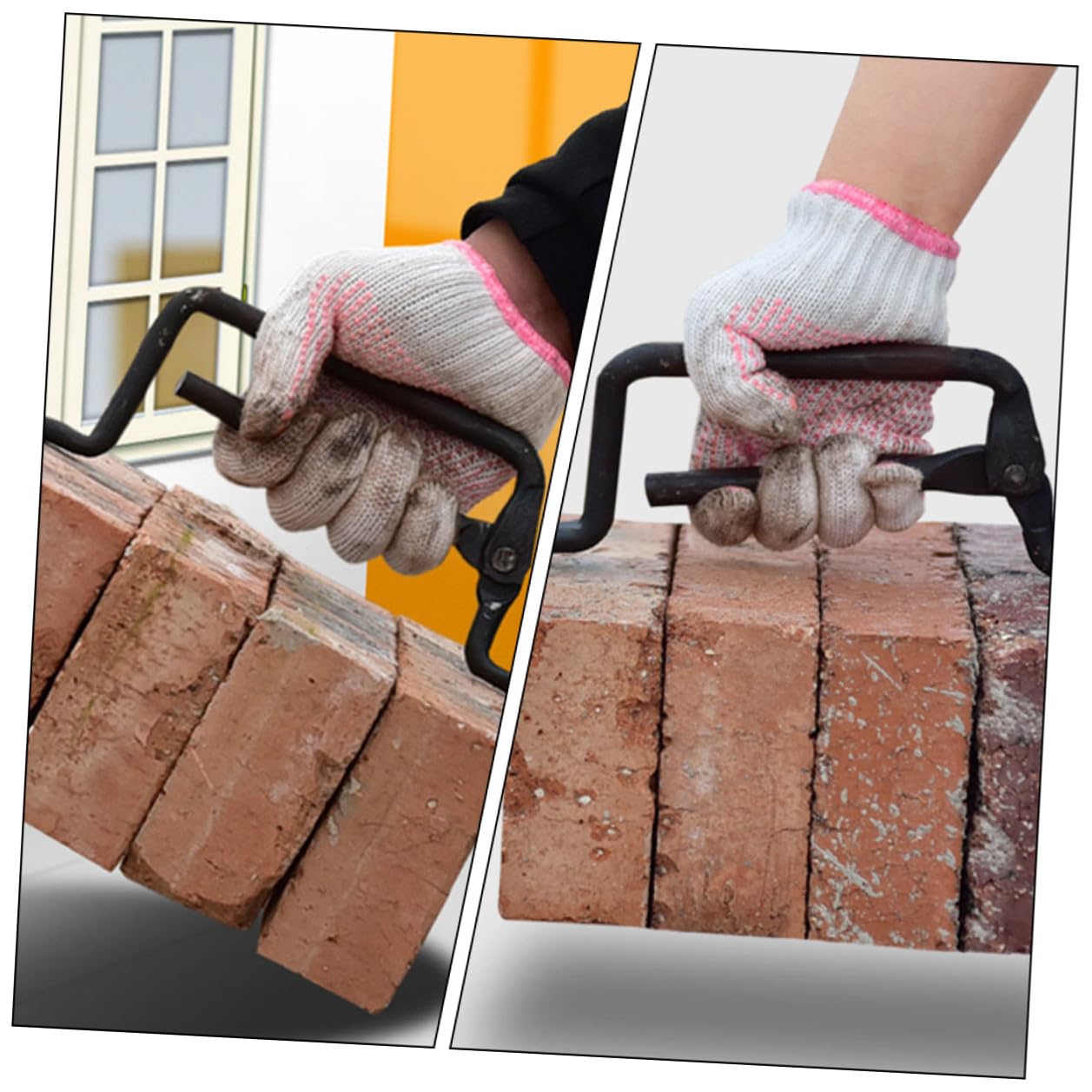 Pinza per Mattoni Regolabile in Acciaio 16Mm Morsetto per Trasporto e Sollevamento di 5 Blocchi Utensile Multifunzionale per Cantiere e Giardino