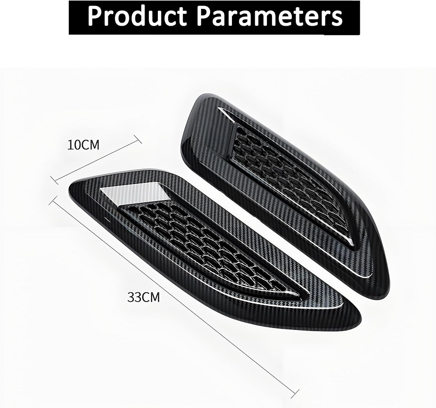 Car Exterior Outlet Wing Trim Grille Side Scoop Hood Cover for Chevy Silverado 2014-2019 Exterior Hood Air Vent Outlet Wing Trim Cover Intake Scoop Bonnet Vent Decor,carbon fiber