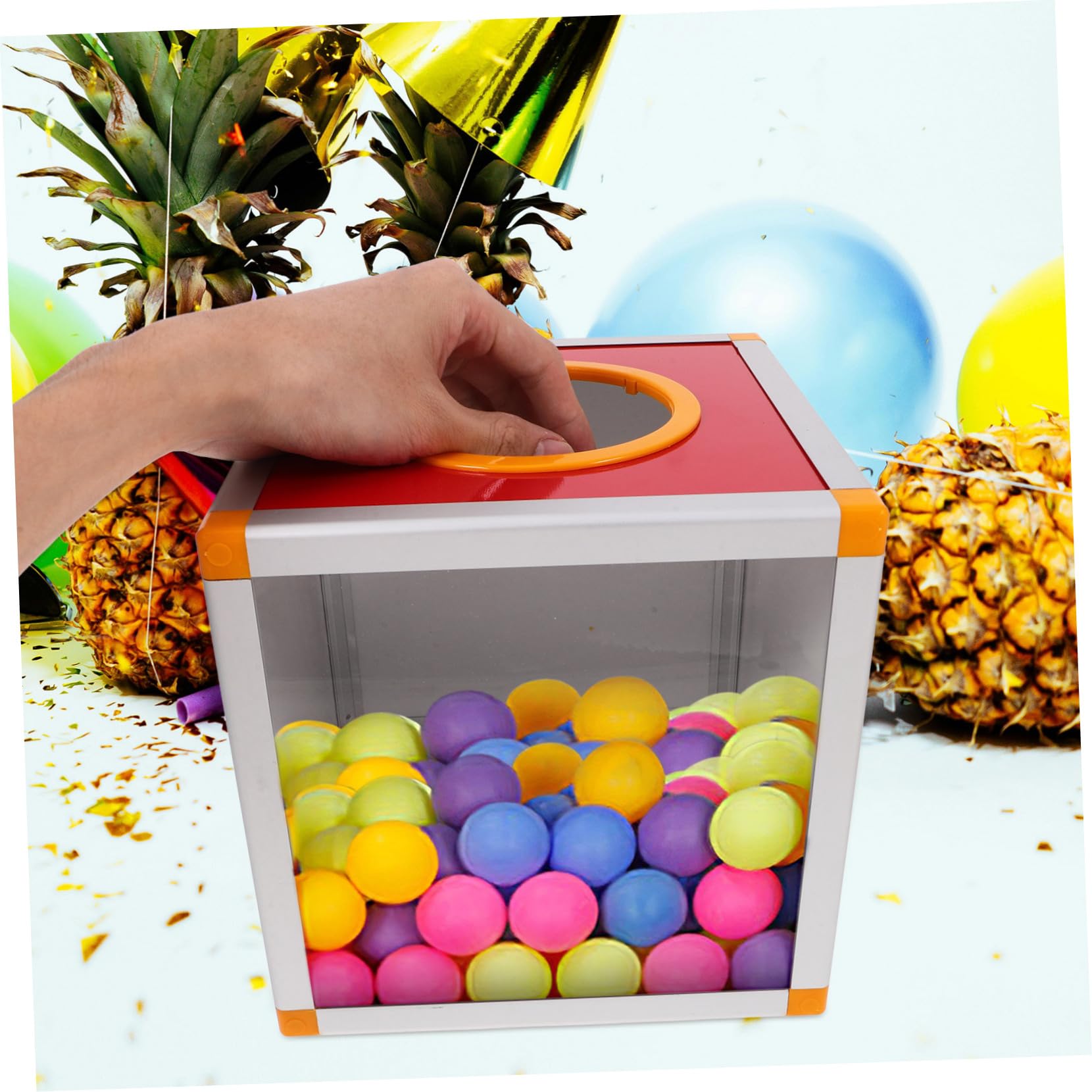 NUOBESTY Roter Kasten aus Aluminiumlegierung und MDF mit Großem Innenraum Multifunktionale Party Spielkiste Vorschlags- und Spendenbox für Sammelaktionen mit 8 Schrauben
