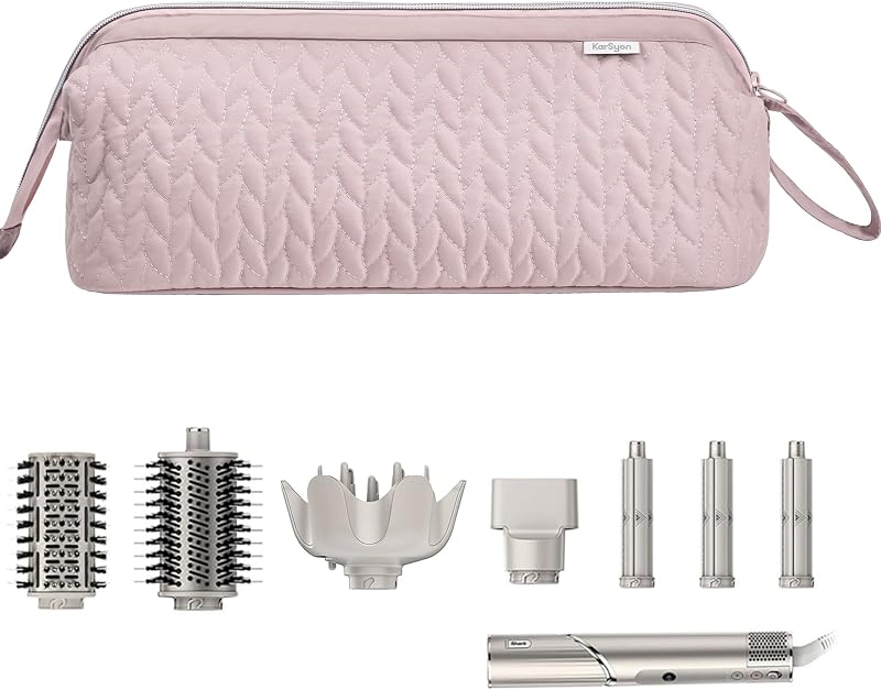 Necessaire KarSyon para ferramentas de cabelo, com zíper, rosa