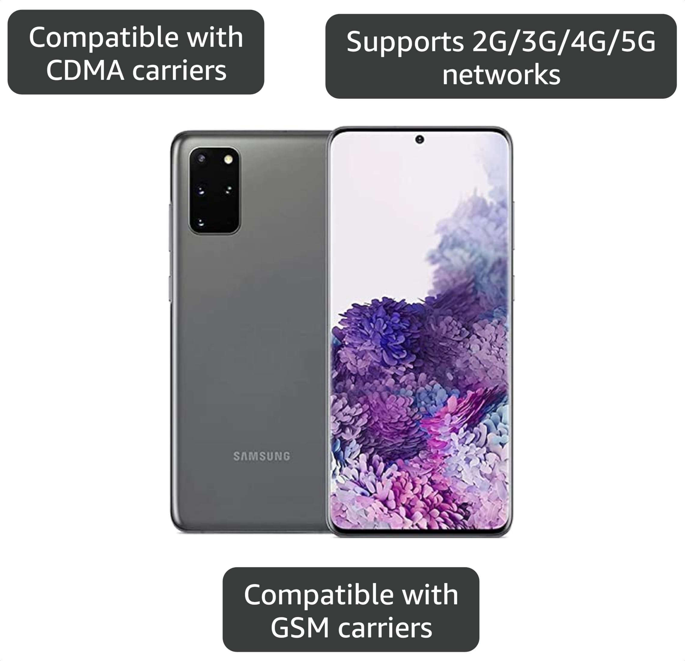 Amazon.com: Samsung Galaxy S20+ 5G, US Version, 128GB, Cosmic Gray