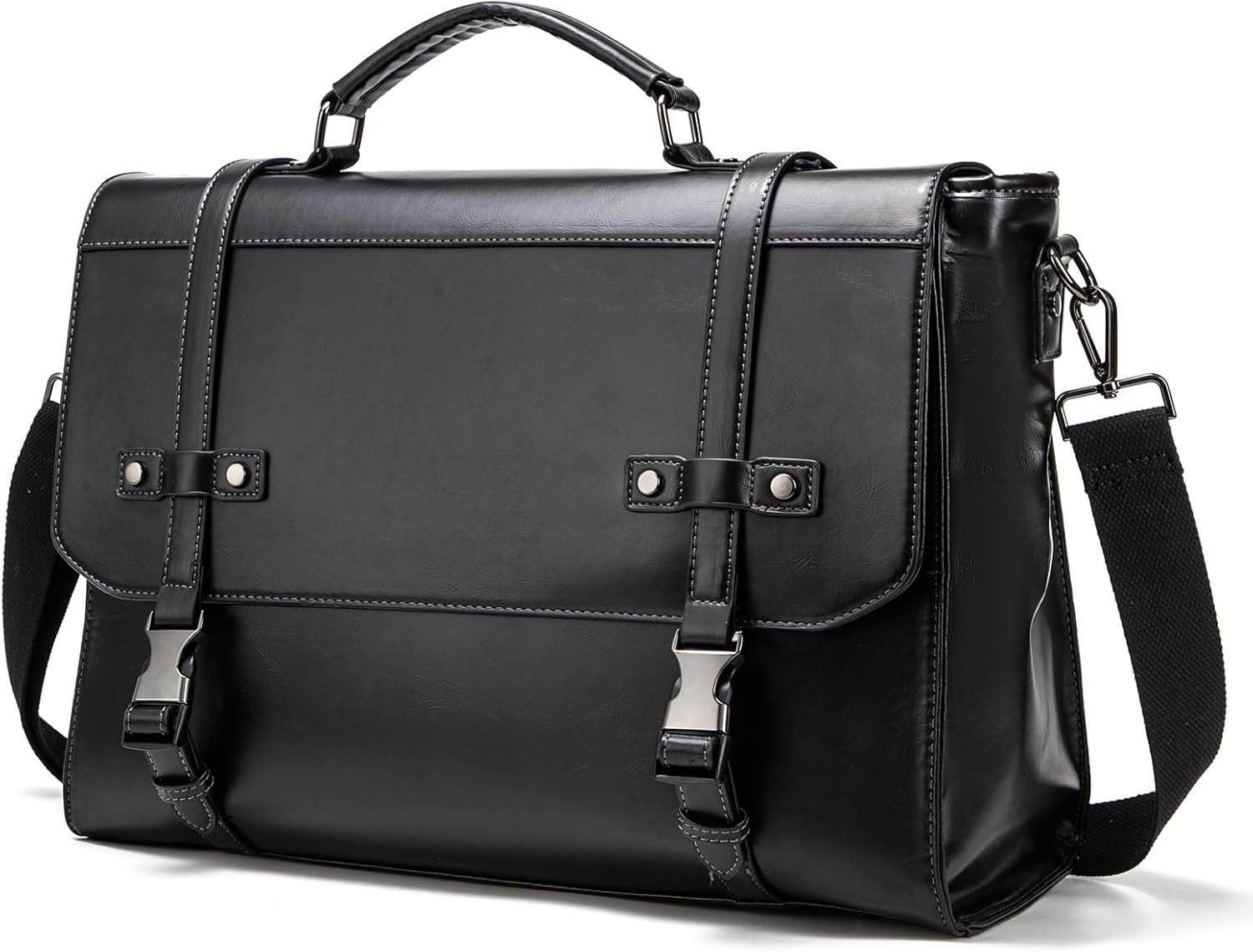 Messenger Bag For Men 17 Inch Vintage Leather Laptop Briefcase Crossbody Shoulder Bag For Business Travel Campus Work