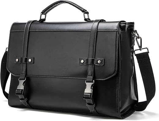 Messenger Bag For Men 17 Inch Vintage Laptop Briefcase Crossbody Shoulder Bag For Business Travel Campus Work