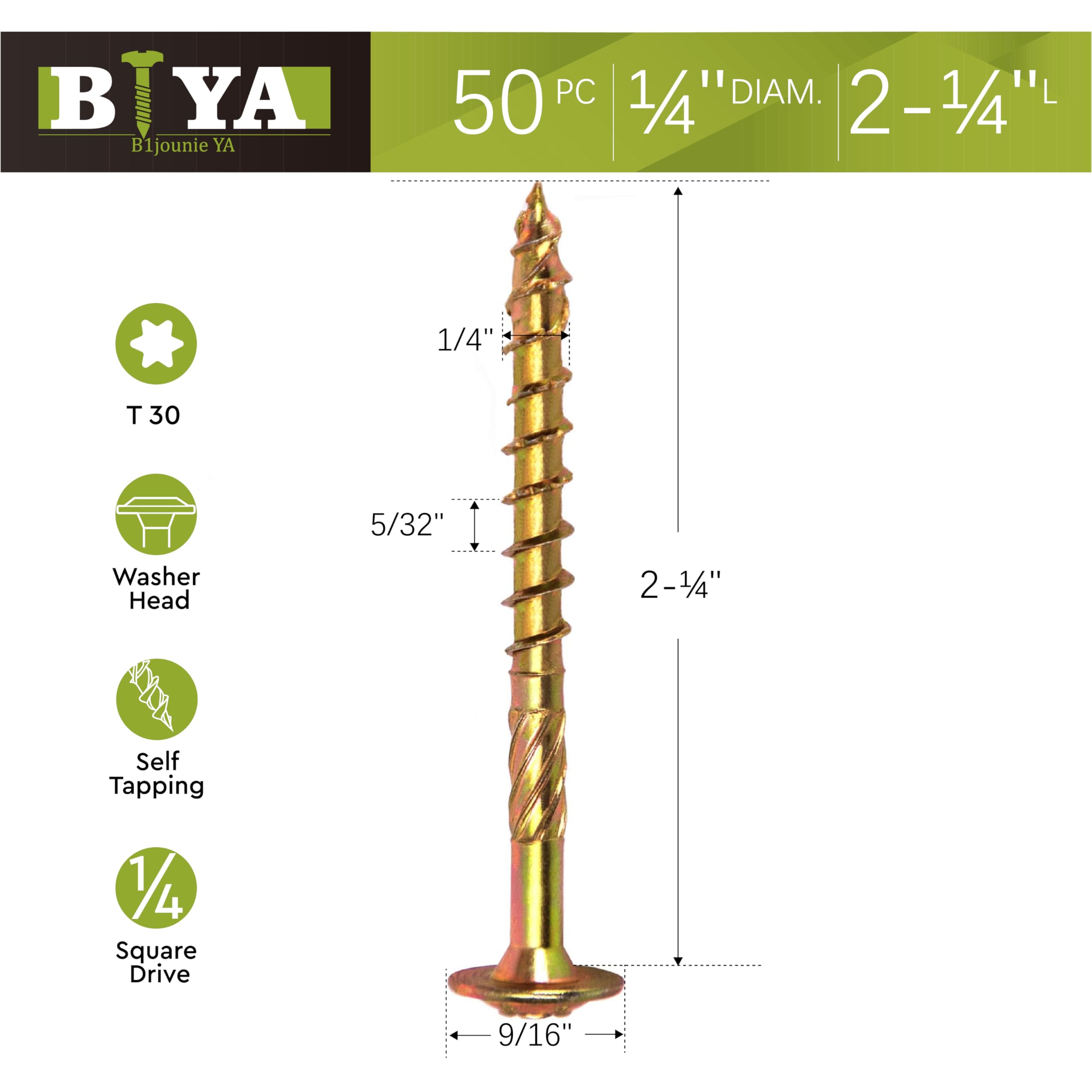 Heavy Duty Lag Screws - 50 Pack -5 Heavy Duty Lag Screws - 50 Pack -5