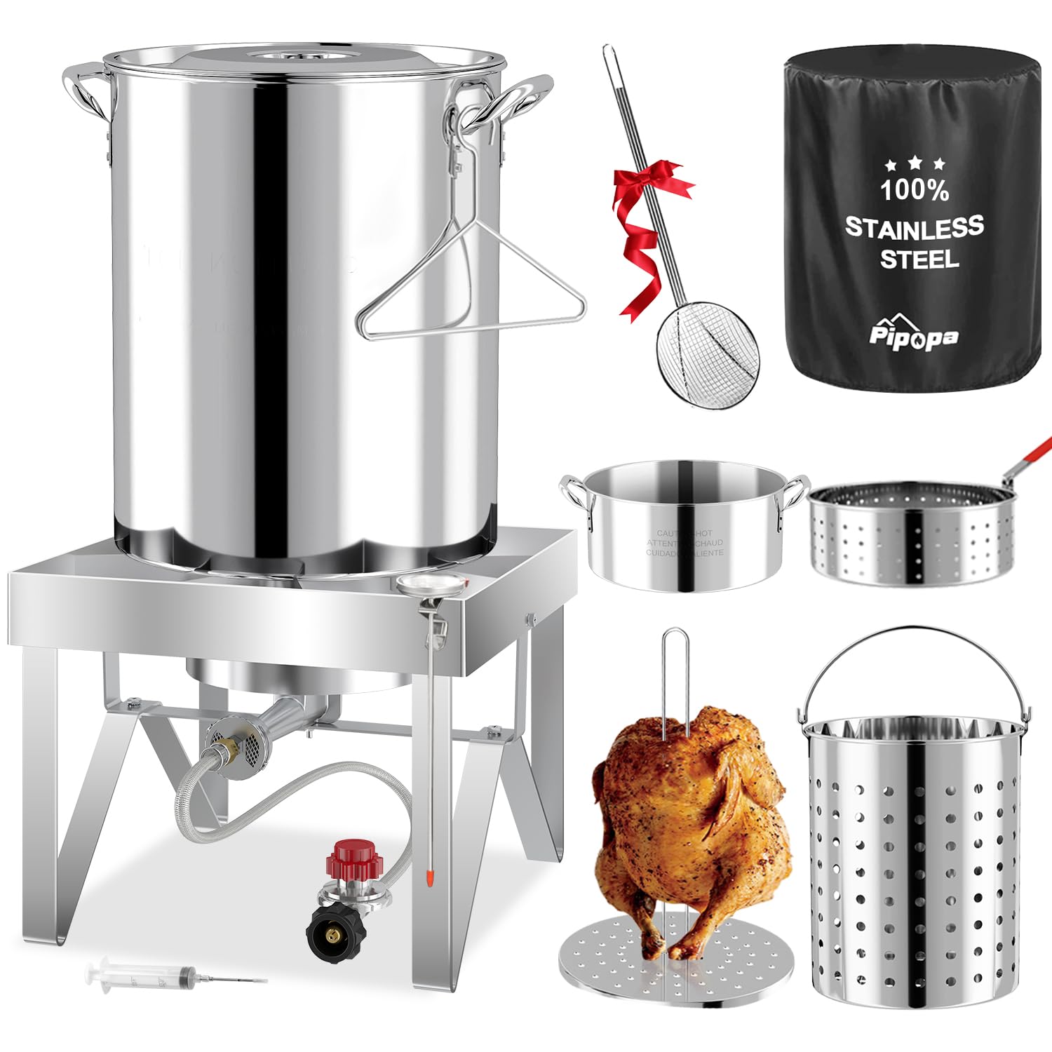 Pipopa 30QT Stainless Steel Turkey Fryer Kit