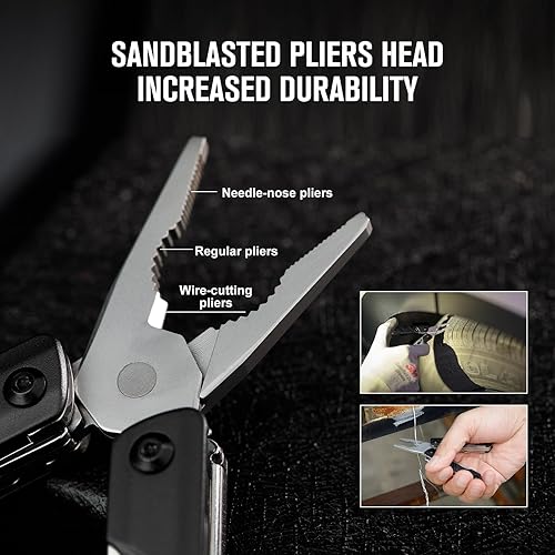 Miniatura 7 de OKNIFE Owhistle - Paquete de 2 silbatos de emergencia multifuncionales con Otacle P1 11 en 1, alicates multiherramienta ligeros de acero inoxidable