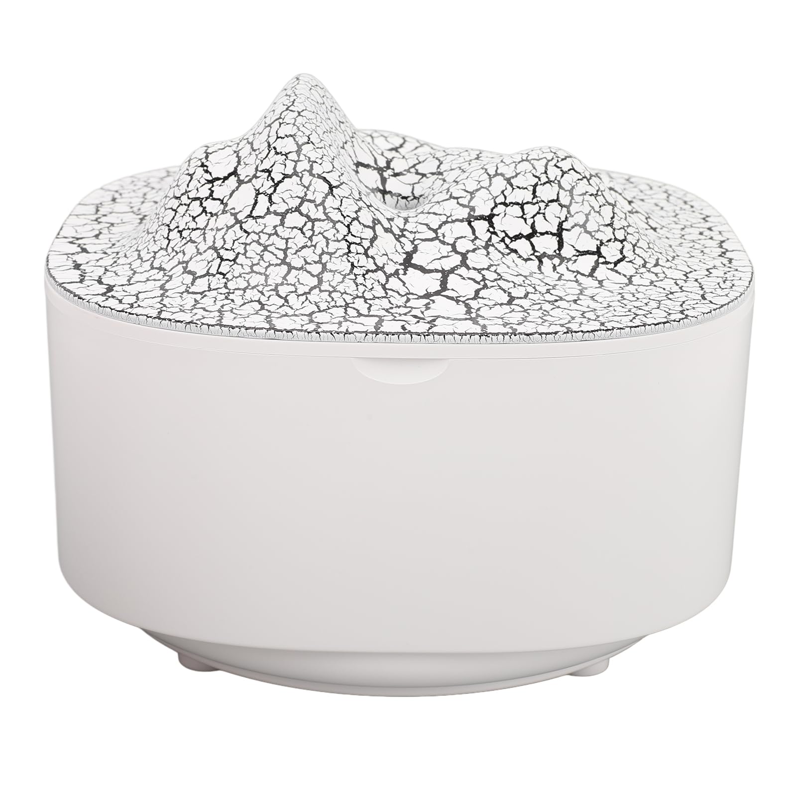 Aromatherapy Diffuser, 1.5L Black Unique Lava Mountain Design Ultrasonic Diffuser with Cool Mist for Home Office Room (White and White Stripe)