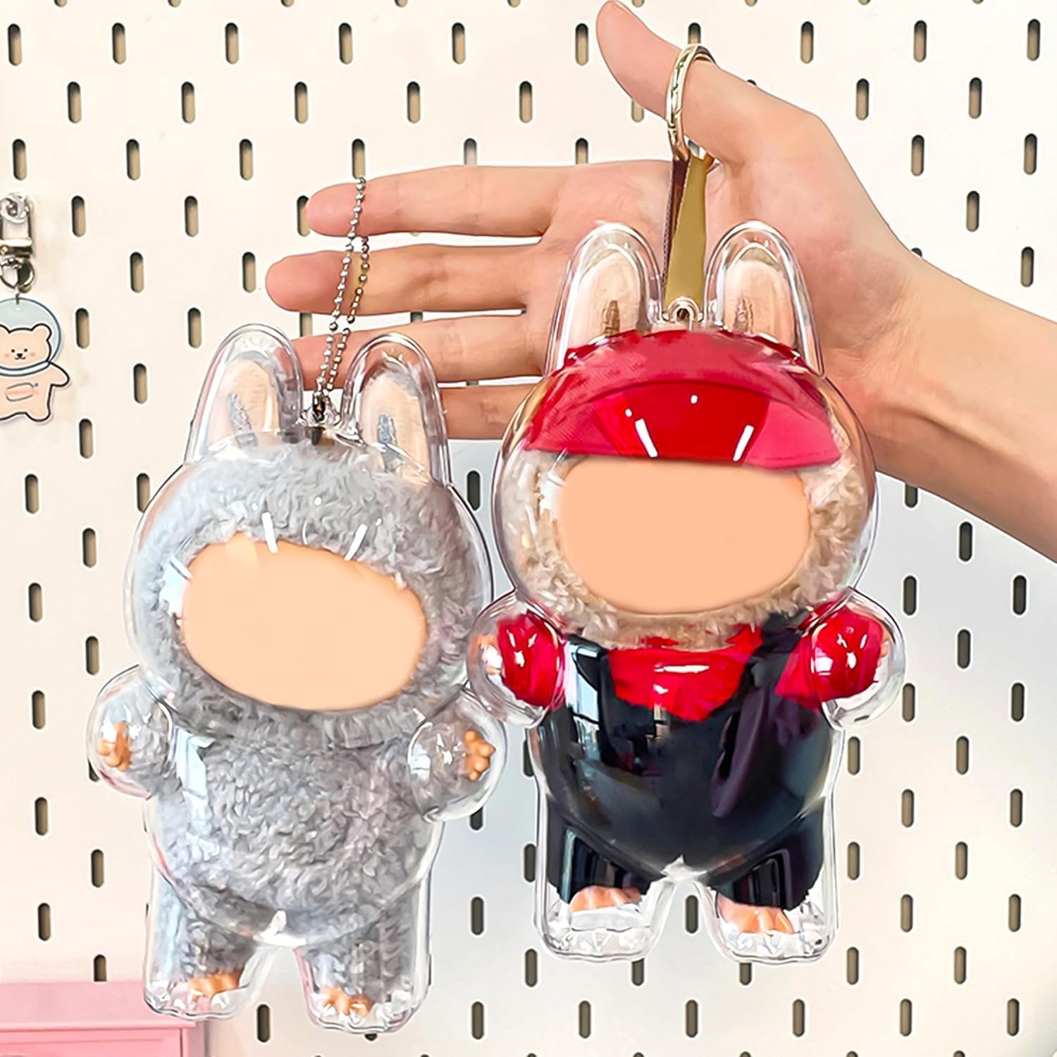 Protective Clear Case Compatible with Labubu Standing Figure (Macaron to 3.0) - Collector Storage Box with Lanyard,Dustproof Scratch-Resistant for Standing Series (Figure Not Included)