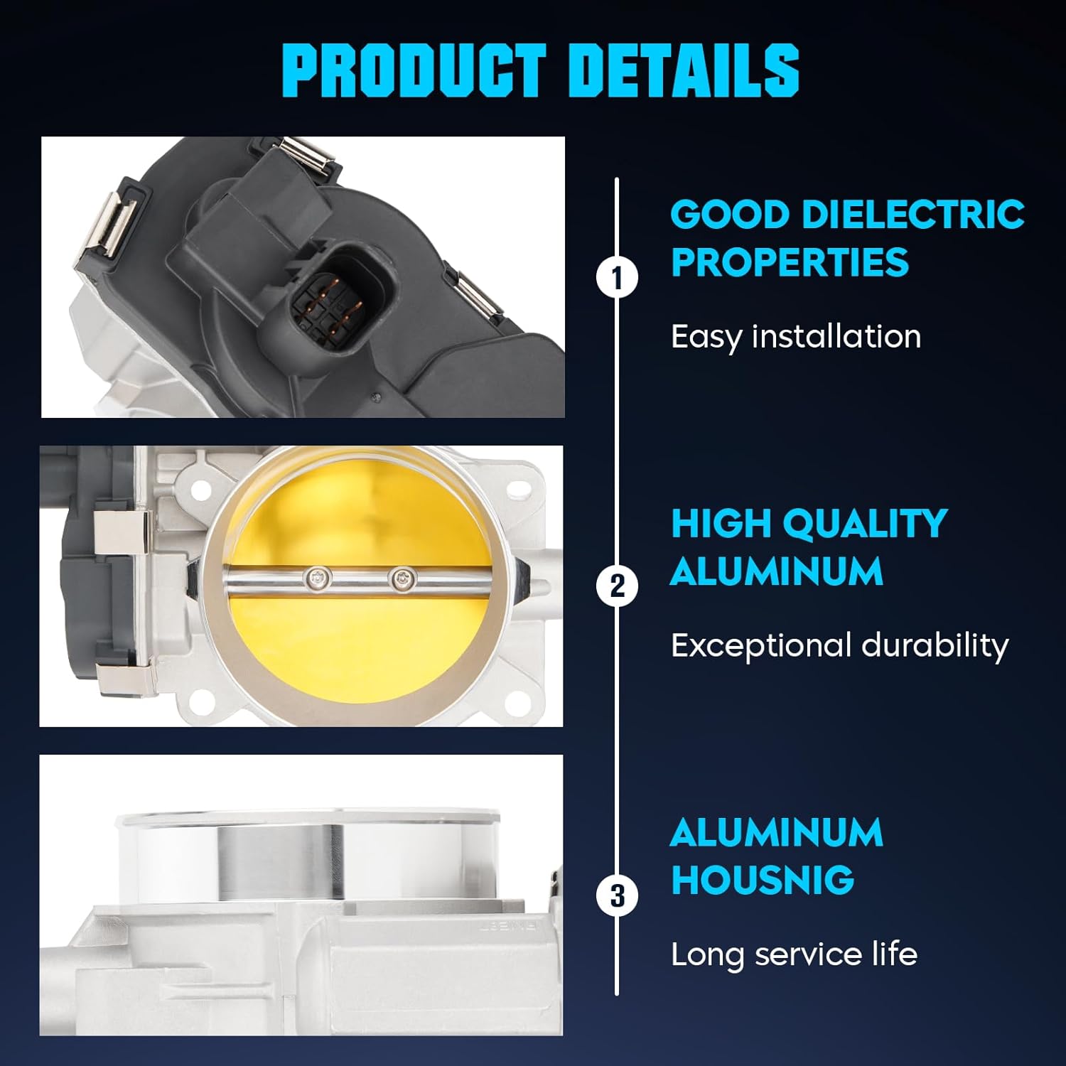 Electronic Throttle Body Compatible with Chevy Avalanche 2009-2013, Express Silverado Suburban 1500 2500 09-13, for GMC Canyon 09-2012, Yukon XL 2500 09-13, for Hummer H2 H3 2009, 12629992 12601387 - Image 4