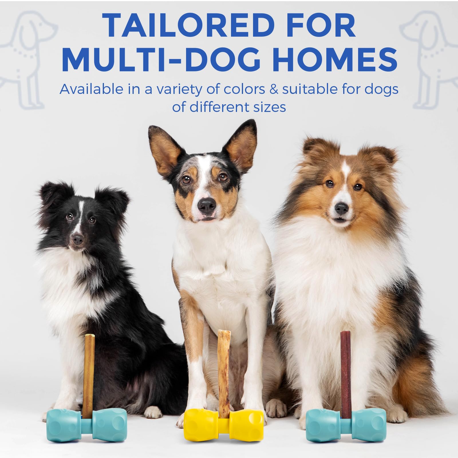 Bully Stick Holder for Dog, supporto migliorato per masticare, giocattolo per osso, sicuro e resistente, dispositivo di sicurezza per prevenire il soffocamento, adatto a varie dimensioni di