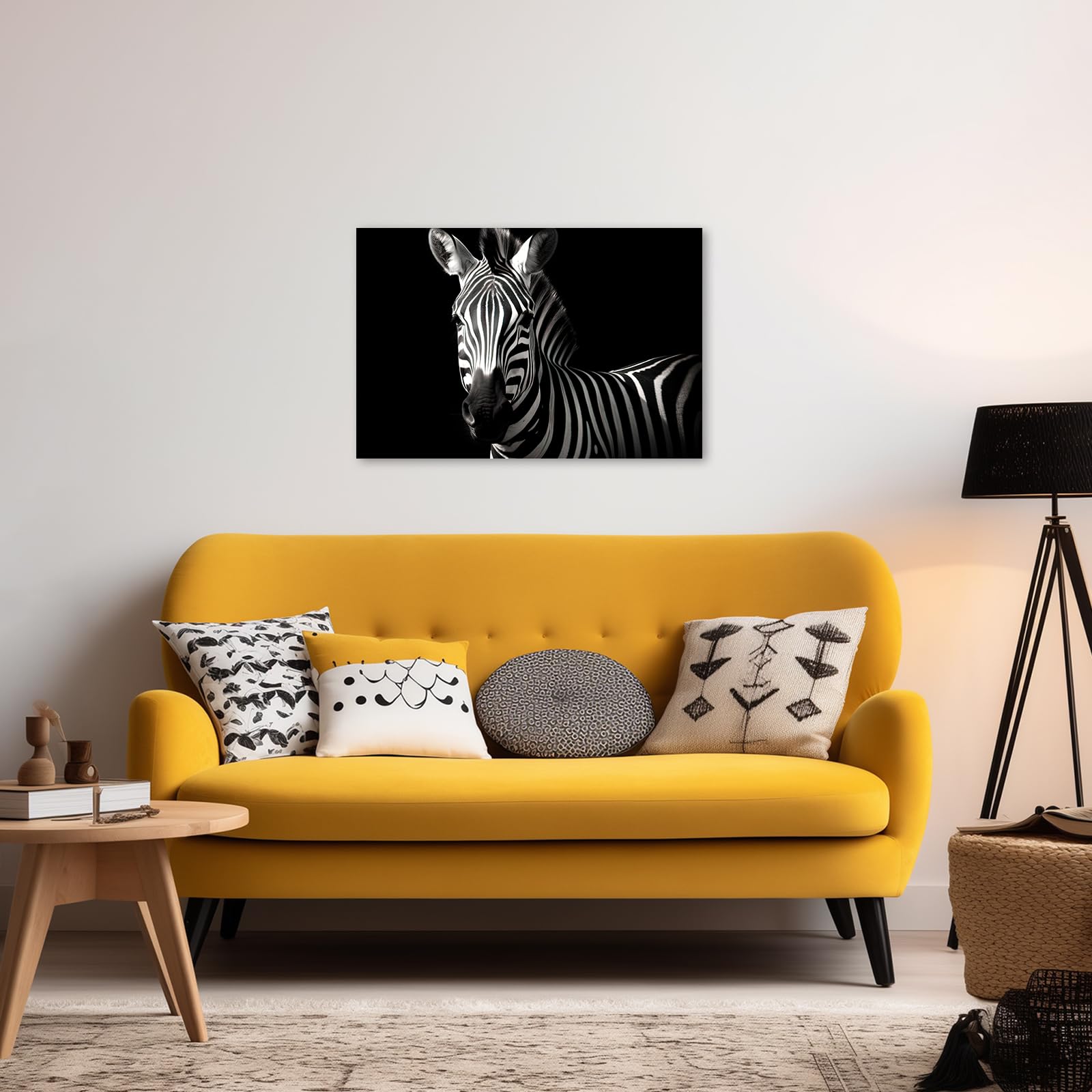 Pop Zebra シマウマ 絵画 インテリアグッズ アート ジブラ インテリアアート 壁 壁掛け 絵 H75cm W75cm 絵画
