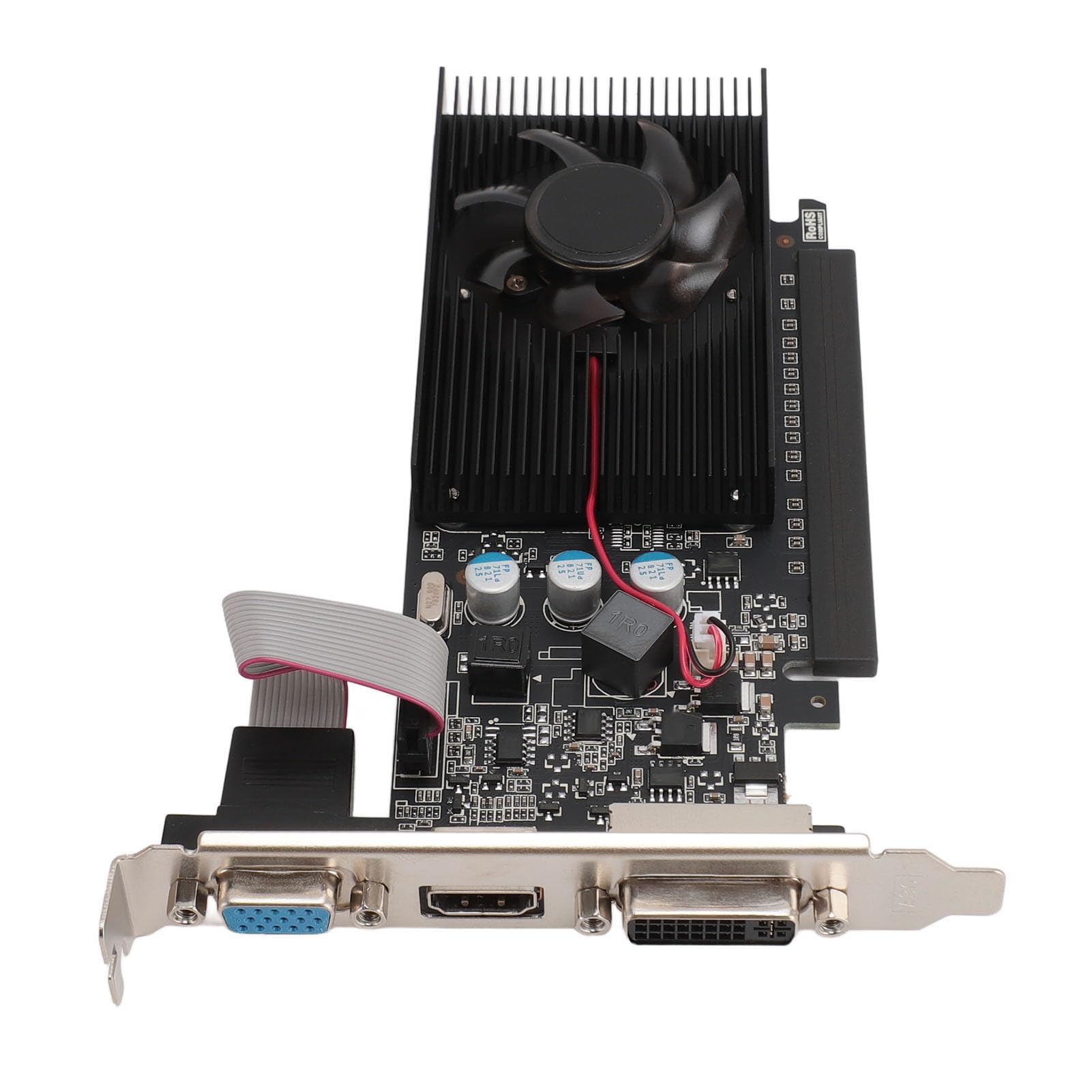GT705 1 GB Karta Graficzna, DDR3 64 -bitowy GPU, PCIE 2.0 16X Gaming Card Support DirectX 12, Karta Grafika Komputerowego Komputerowego z Wentylatorem Chłodzącym