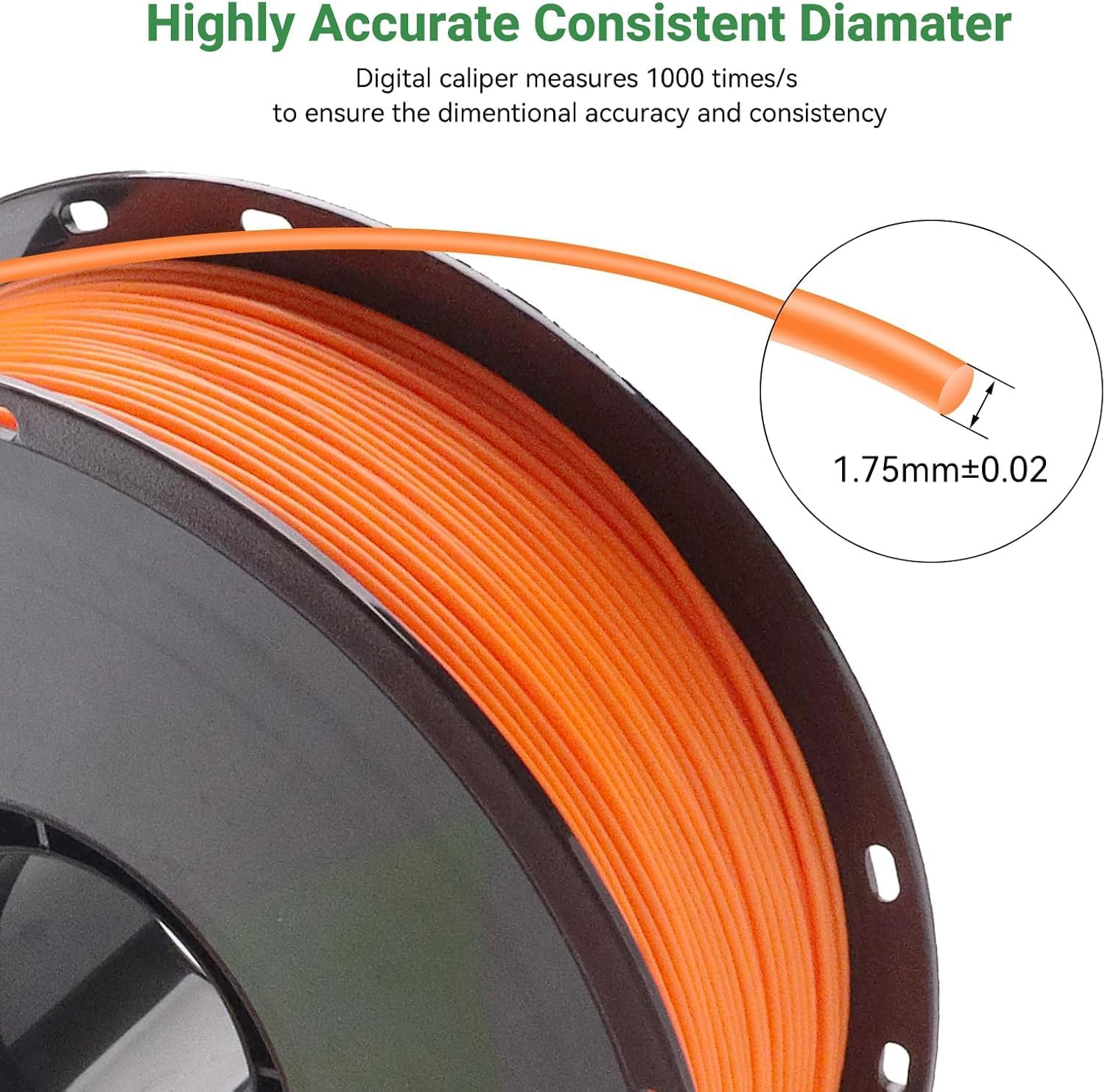 12 Pack PLA 3D Printer Filament, Dimensional Accuracy +/- 0.02 mm, 1kg Spool (2.2lbs), 1.75 mm，Black White Grey Red Green Yellow Purple Skin Blue Pink Orange Silver，12 Colors