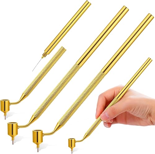 2 bolígrafos de pintura de línea fina con detalles de color dorado y líquido, aplicador de pintura para retocar bolígrafos de pintura de precisión