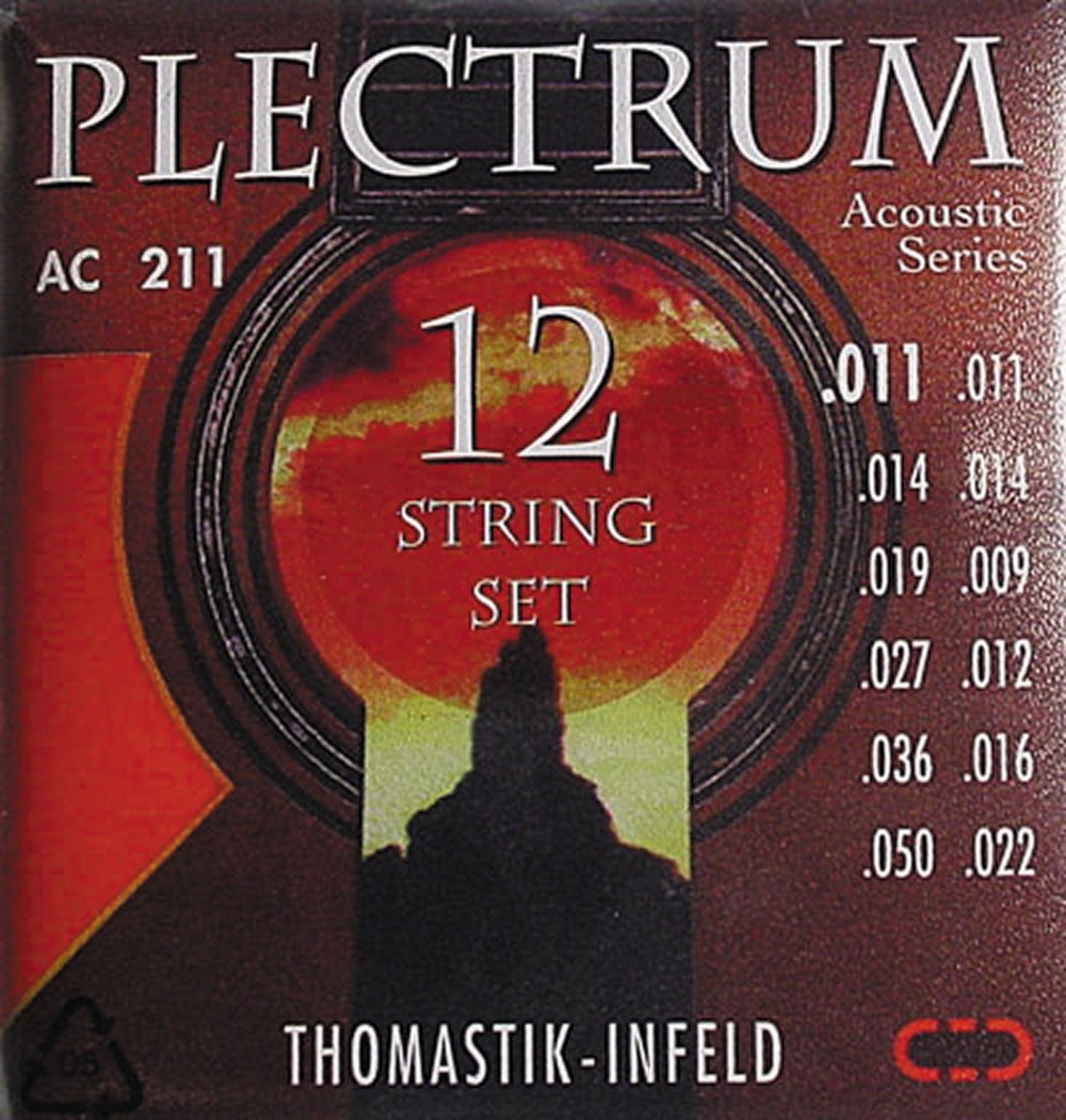 Thomastik-Infeld, Corde per chitarra acustica/folk Plectrum Acoustic Series, Set, AC211 Light 12 corde nickel free