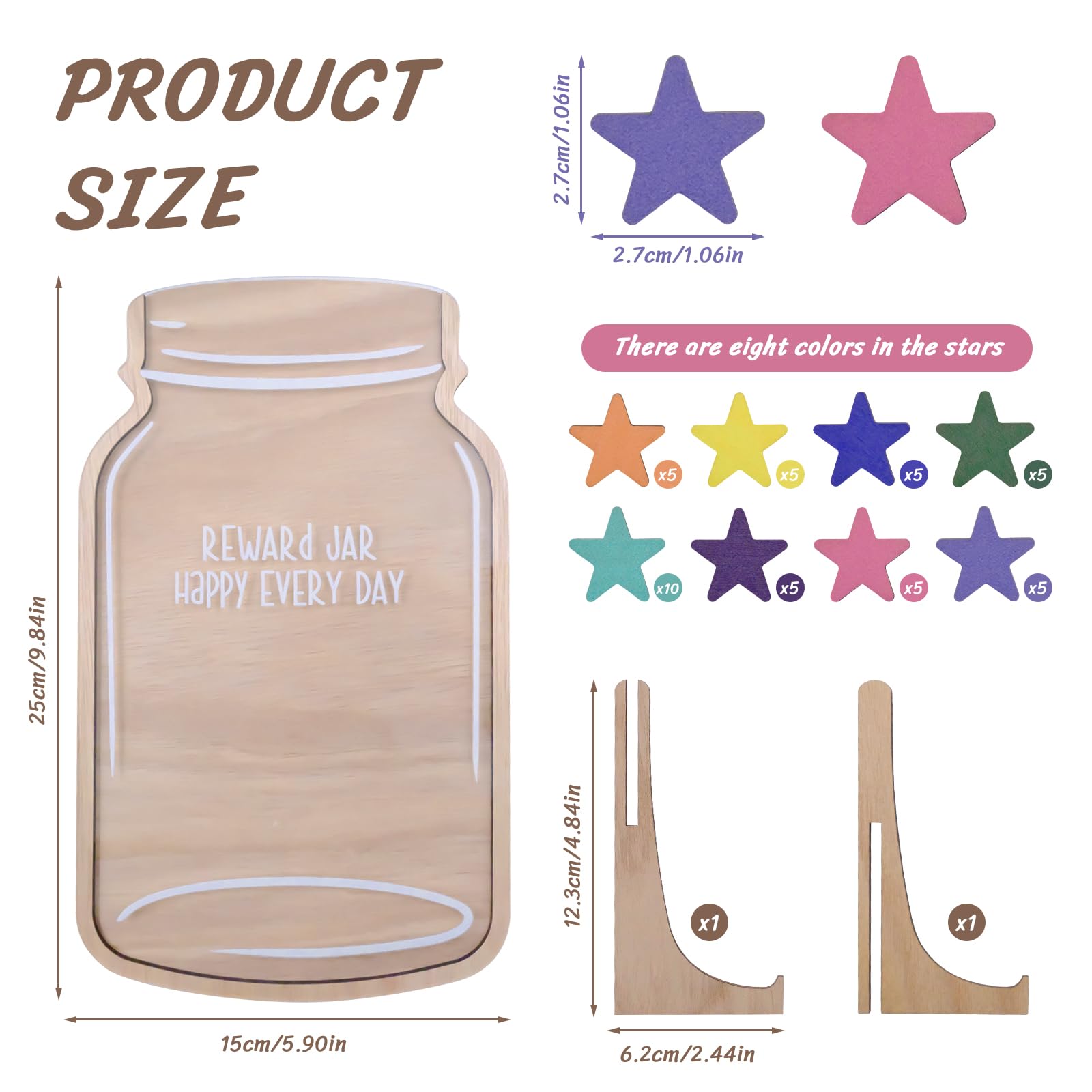 Reward Jar with 45 Stars, Star Jar Reward System - Image 2