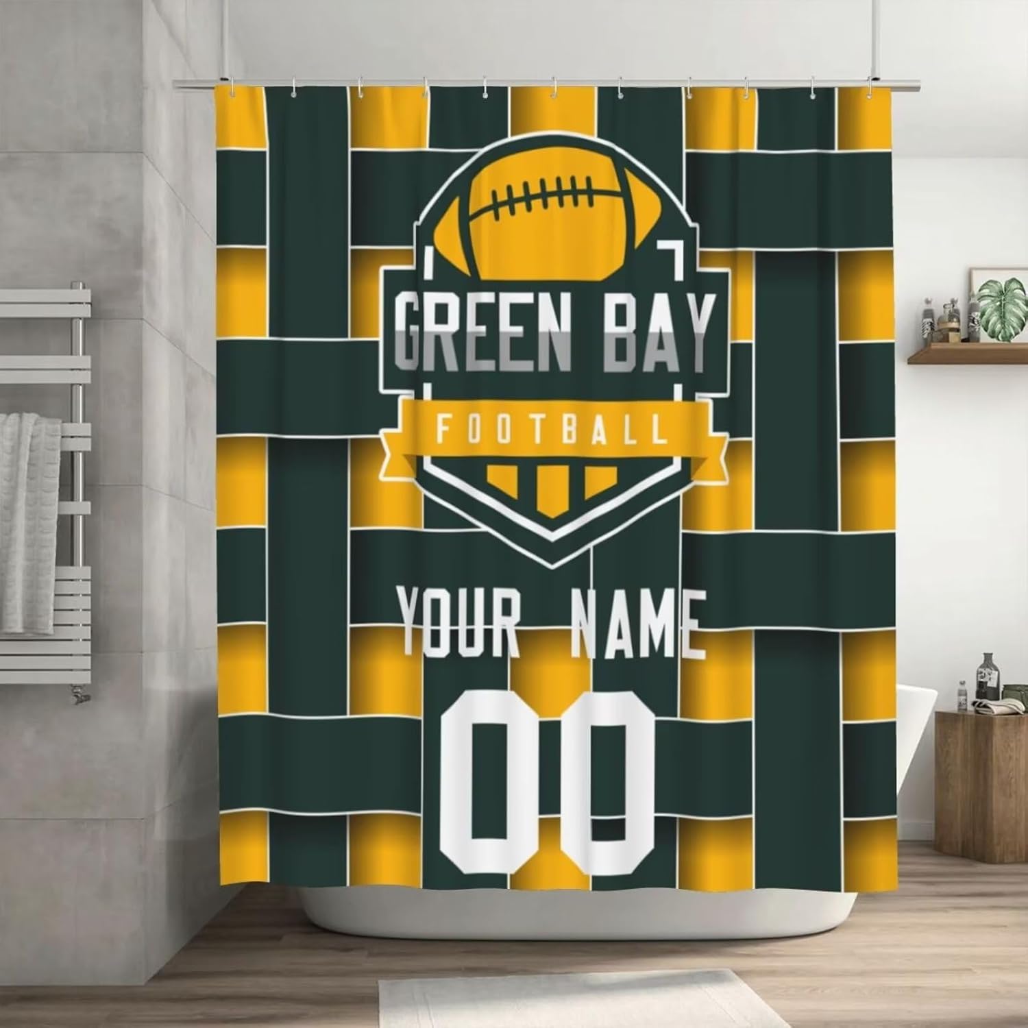 Detroit Customized Shower Curtains with Personalized Names and Numbers,Gifts for Lovers,Men,Women and Fans，60" X 72"，72" X 72"