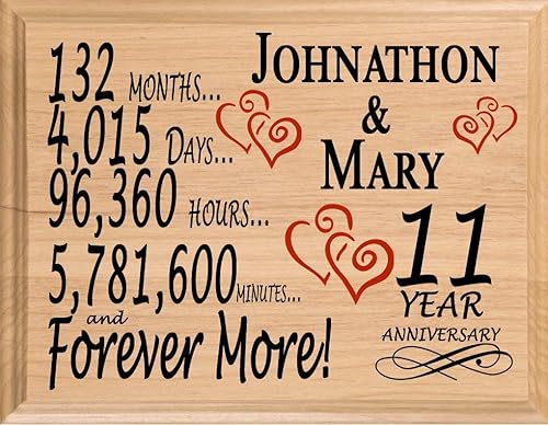 Miniatura 10 de Placa de regalo personalizada para el primer aniversario, regalo de boda para esposa, marido, pareja, él, ella, madera maciza, fabricado en los