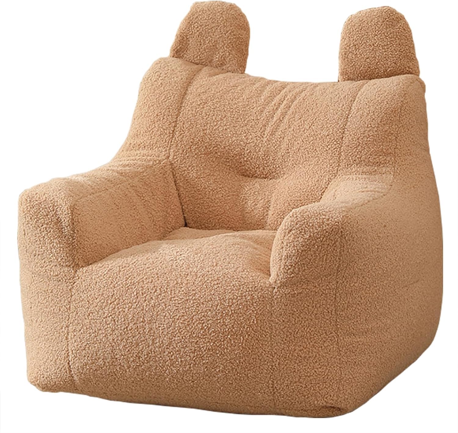 DTLEO Bean Bag Chair Cover Bean Bag Lazy Sofa Cover (No Filler), Premium Soft Teddy Fleece Fabric Lazy Sofa Bean Bag Cover for Kids Adults,light brown,M