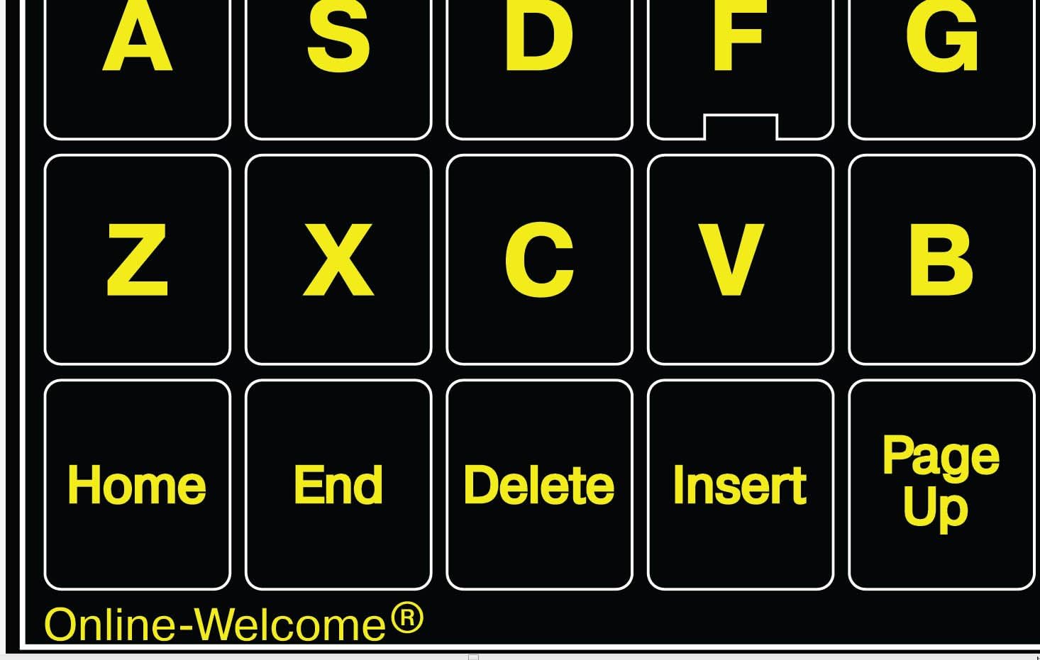 Glowing Reflective Fluorescent English US Lettering Keyboard Sticker