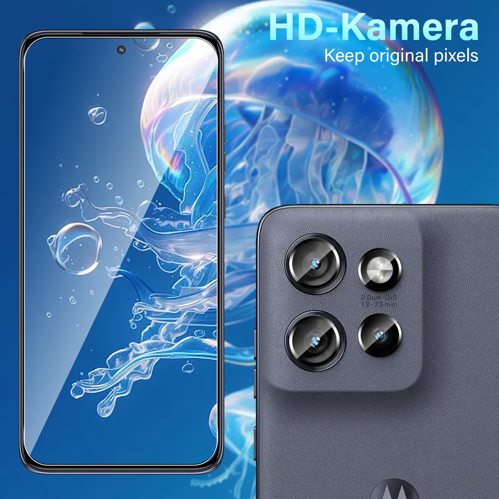 Folia ochronna na Motorola Moto Edge 60 Neo 5G ze szkła hartowanego, 2 sztuki ochrony ekranu z 2 sztukami ochrony aparatu, twardość 9H szkło ochronne folia na telefon HD przezroczysta hartowana