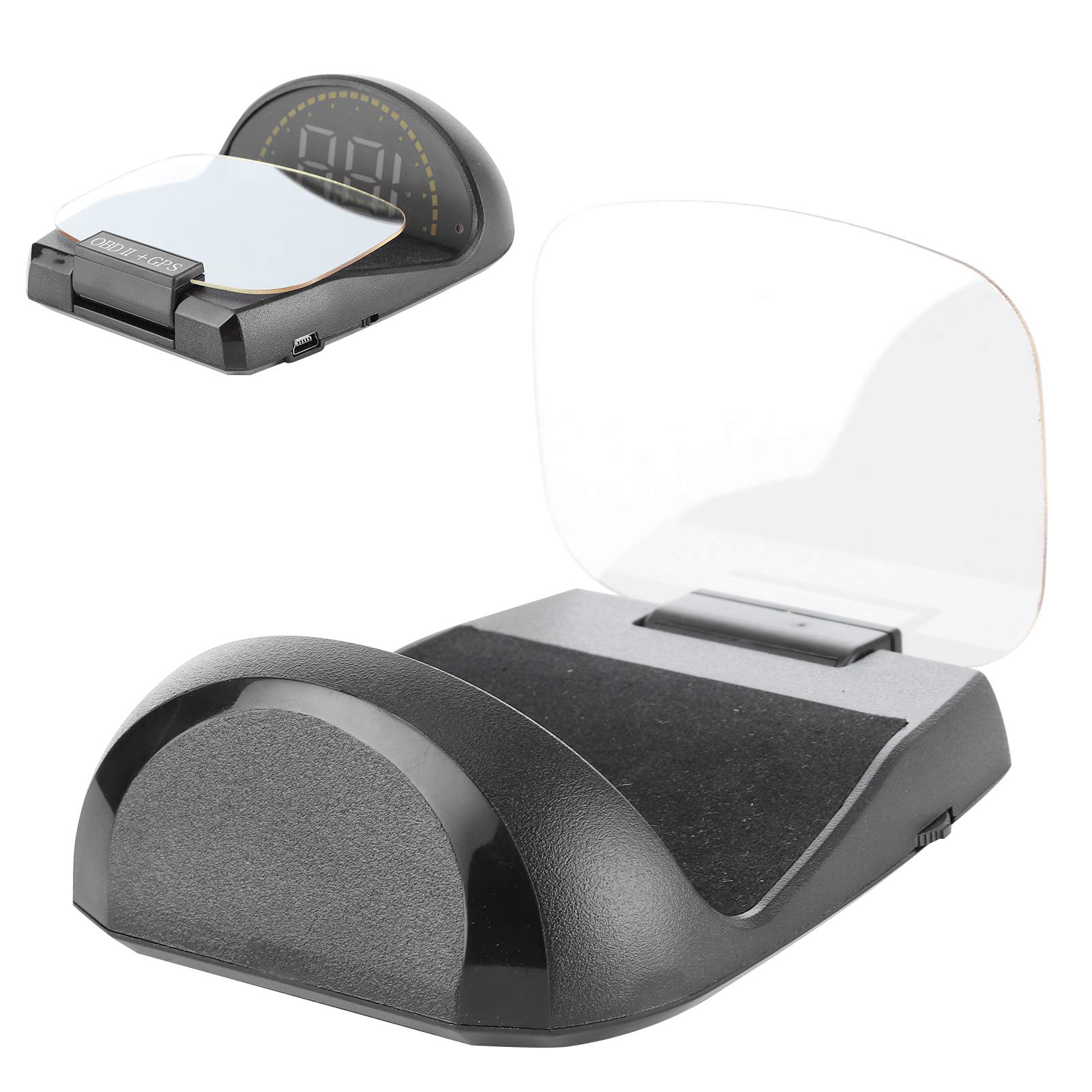 Monitor HUD Head Up Display universale per auto ad alta definizione per automobili, proiettore con schermo a colori a doppio GPS e OBD, tachimetro digitale multifunzionale con