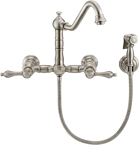 Miniatura 10 de WHKWLV3-9402-NT-BN - Grifo de montaje en pared, níquel cepillado