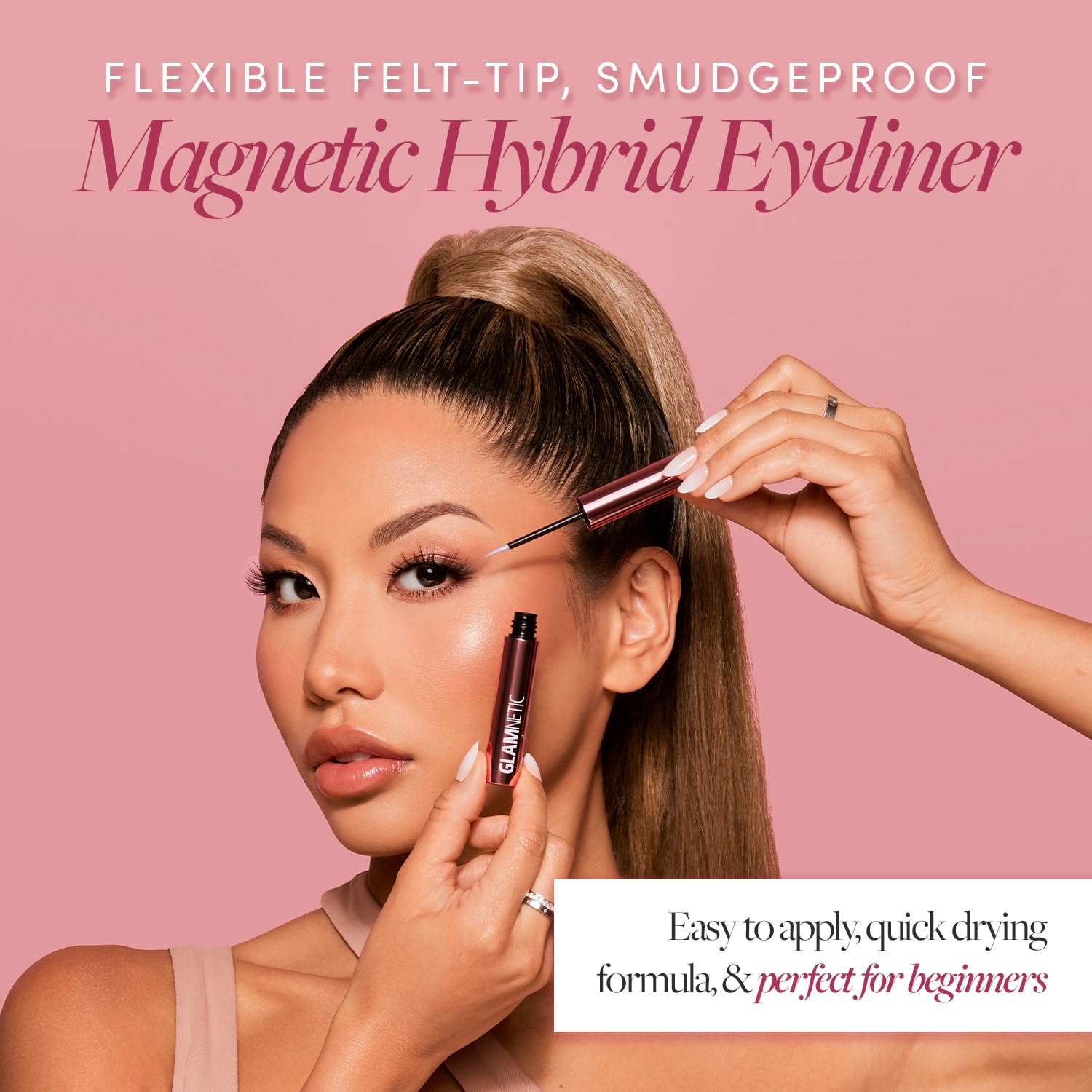 Glamnetic Hybrid Magnetic Eyeliner, Liquid Clear, for Eyelashes - Waterproof & Smudge Proof Liner | All-Day Hold for Magnetic Lashes, Quick-Drying, Paraben-Free 0.025 fl oz - Image 2