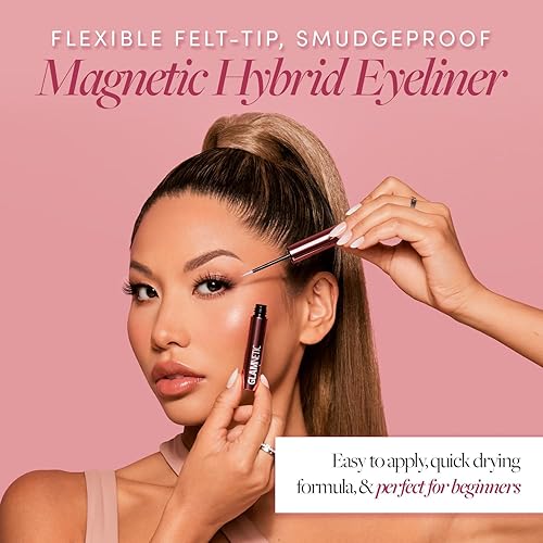 Miniatura 2 de Glamnetic Delineador de ojos magnético híbrido, transparente líquido, para pestañas, forro impermeable y a prueba de manchas, sujeción durante todo