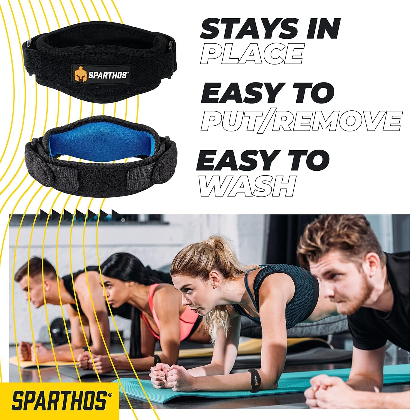 Sparthos Tennis Elbow Band (Pack of 2) - Effective Tendonitis & Golf Elbow Strap for Support - Adjustable Brace with Gel Compression Therapy Pad - Relieves Tendinitis and Forearm Pain : Health & Household