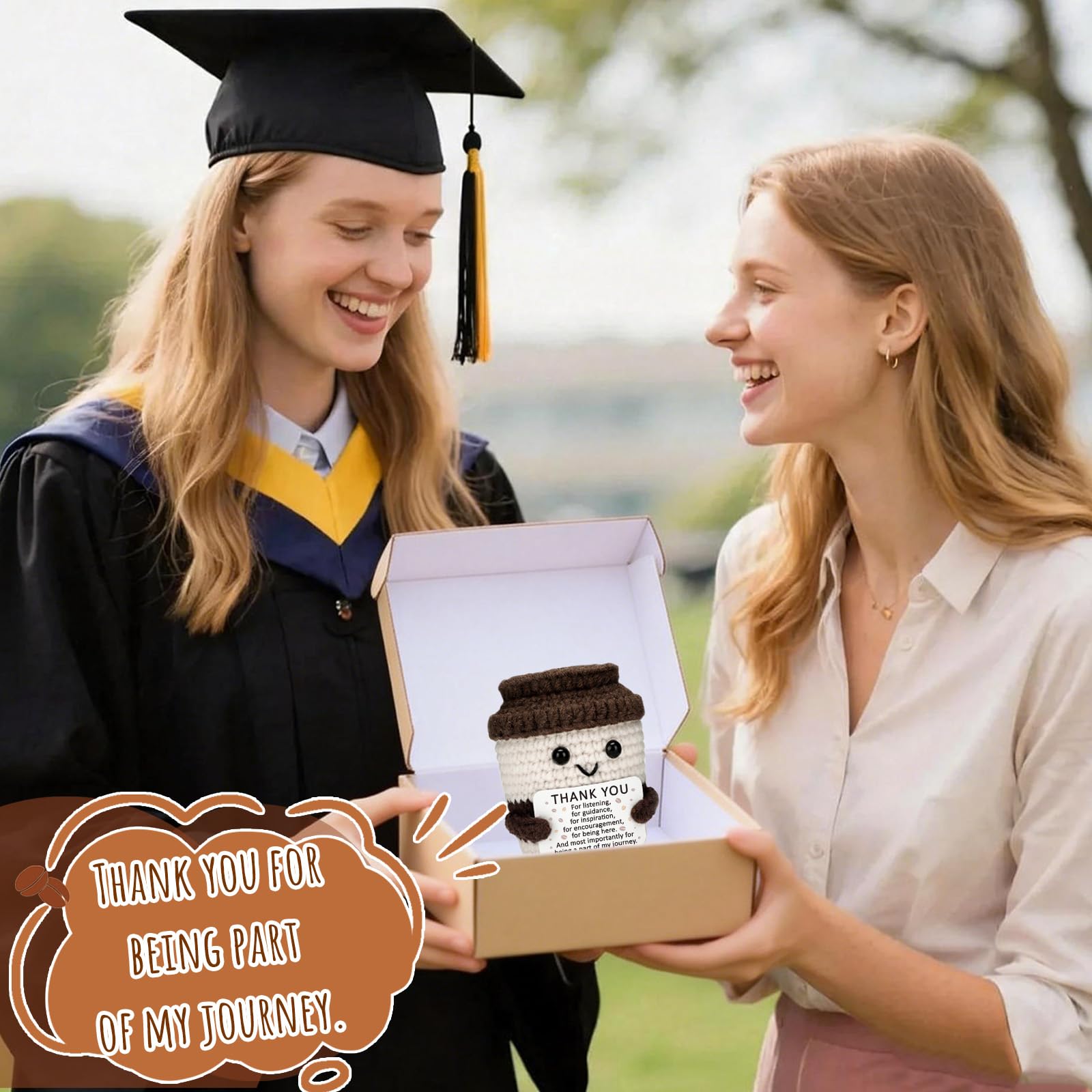 Teacher Nurse Gifts For Coffee Lovers Get Well Cheer Thank You Self Care Gifts For Women Man Friends Coworkers Going Away Emotional Inspiration Support Positive Crochet Coffee Gift For Social Worker - 4