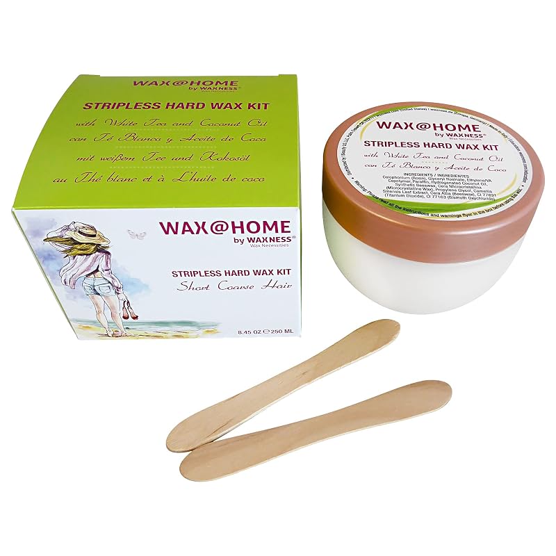 Waxness Kit de Cera Quente sem Tiras para Micro-ondas com Chá Branco e Óleo de Coco, 250 mL, Fabricado na Itália