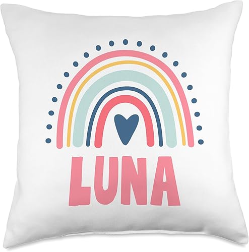 Idea Regalo Personalizzata con Nome Gifts Idea Luna Name Custom Woman Myth Legend Pink Birthday Party Throw Pillow, 18x18, Multicolor