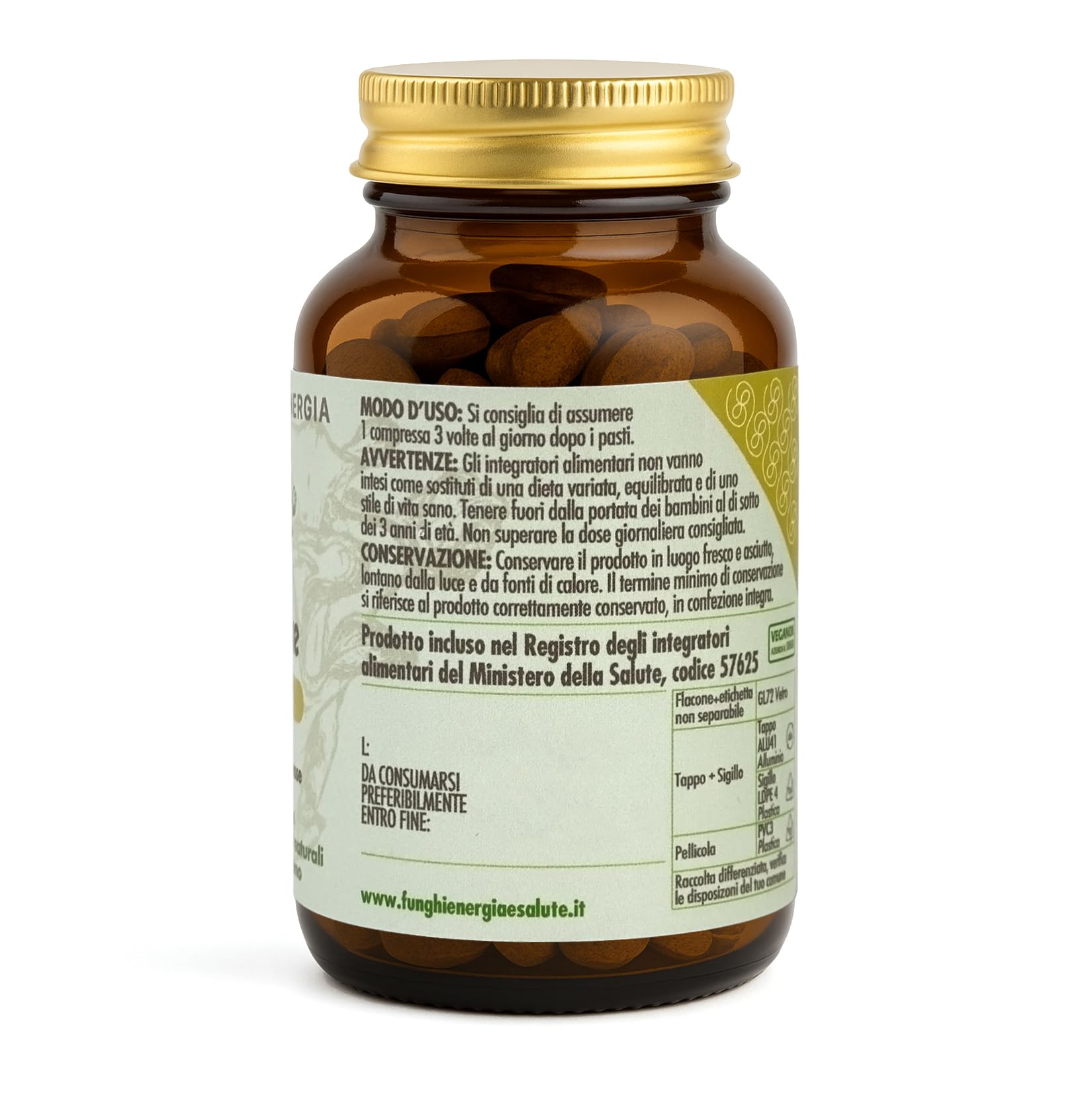 Maitake Plus, Integratore Alimentare con Funghi Medicinali, 90 Compresse 500 mg, Grifola frondosa 50% Sporoforo e 50% Estratto Secco Titolato 30% Polisaccaridi, VeganOK, Senza Glutine, Lattosio e OGM