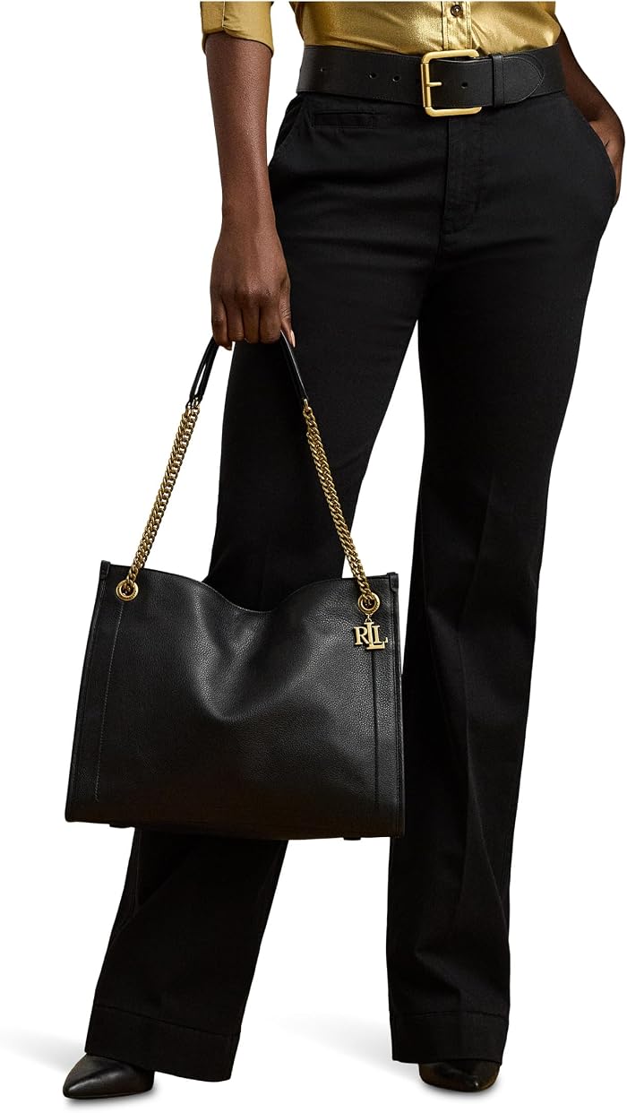 Женские сумки Lauren Ralph Lauren Pebbled Leather Large Bradley Tote Bag — фото 3