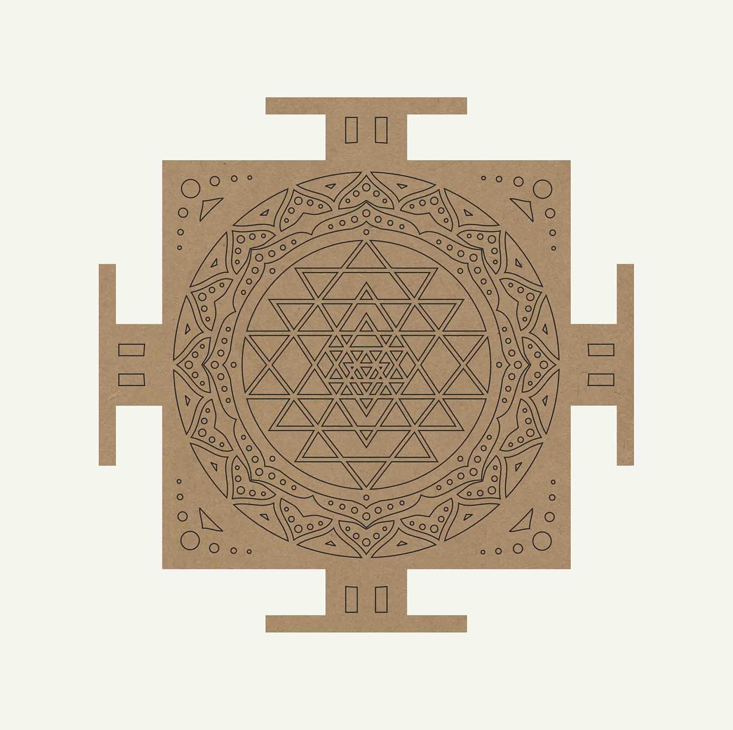 Haoser Wooden Shri Yantra Premarked Cutout – 11.5 x 11.5 Inch MDF Board for Diwali Decoration, Vastu Mandala Wall Art, DIY Craft Painting, Home Temple Decor, Positive Energy Spiritual Gift-picture-47