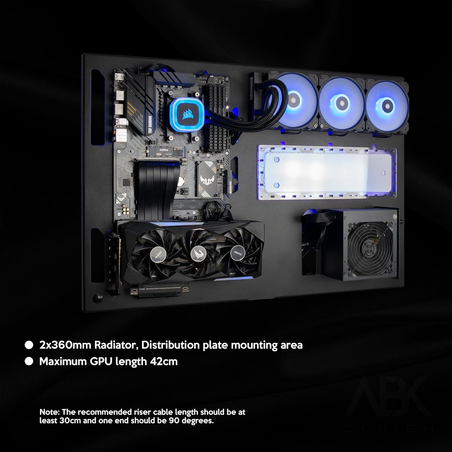 ABK Design - Wall Computer Case - Wall Pc Case - ATX Pc Case - Gaming PC Case - Wall Mount Pc Cases - Gaming Computer - ATX case - Custom Pc Cases - Wall Mount (Wall Computer, Black)
