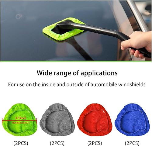 Miniatura 8 de Ziciner 12 paños de microfibra para el cuidado del automóvil para limpiador de parabrisas, kit de cubierta de almohadillas de microfibra