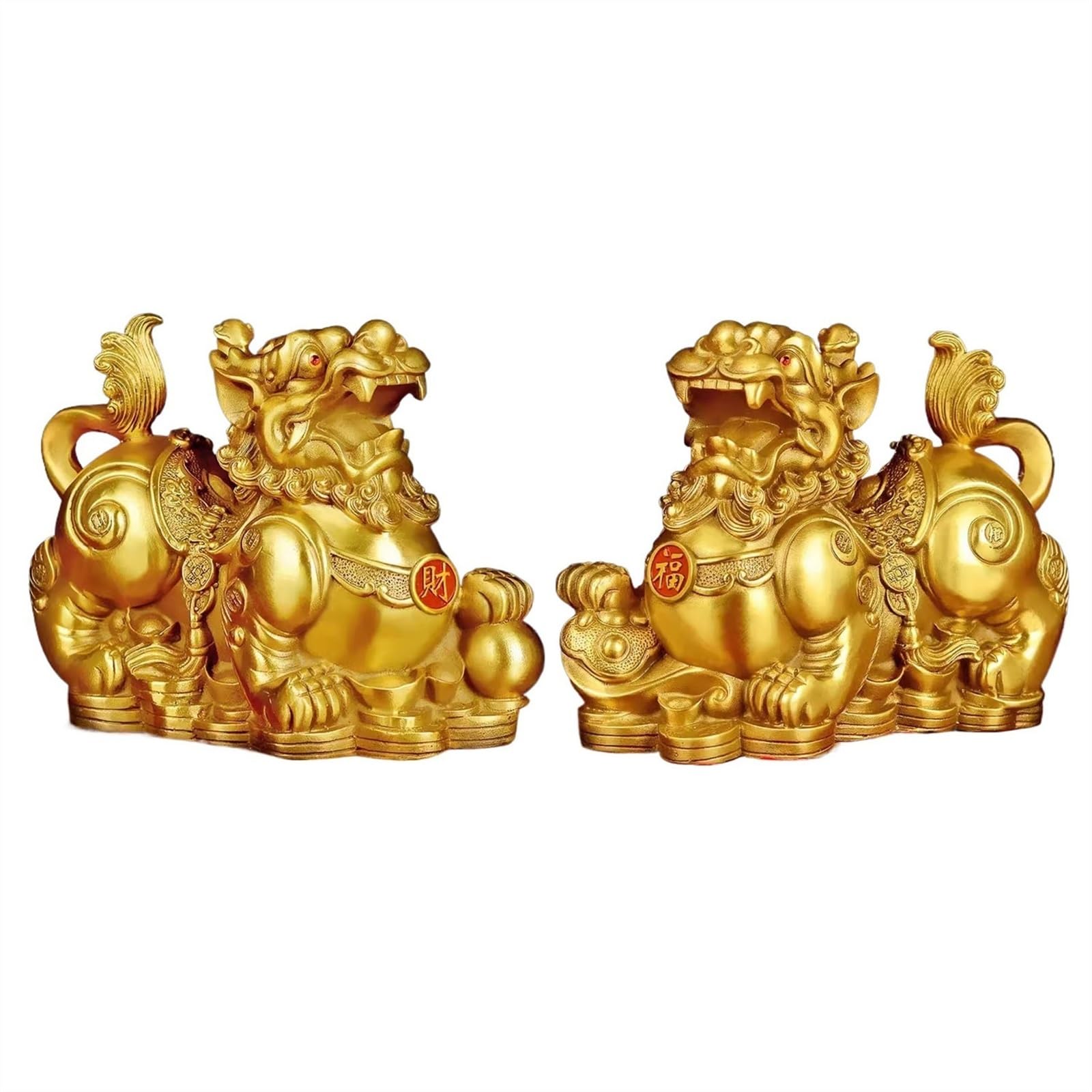 YNIYUJKL Feng Shui Buddha Statue 1 Pair Of Copper Bravery Ornaments To Improve Feng Shui Office Living Room Study Fortune Decorations Desktop Decoration Ornaments,size_name-S
