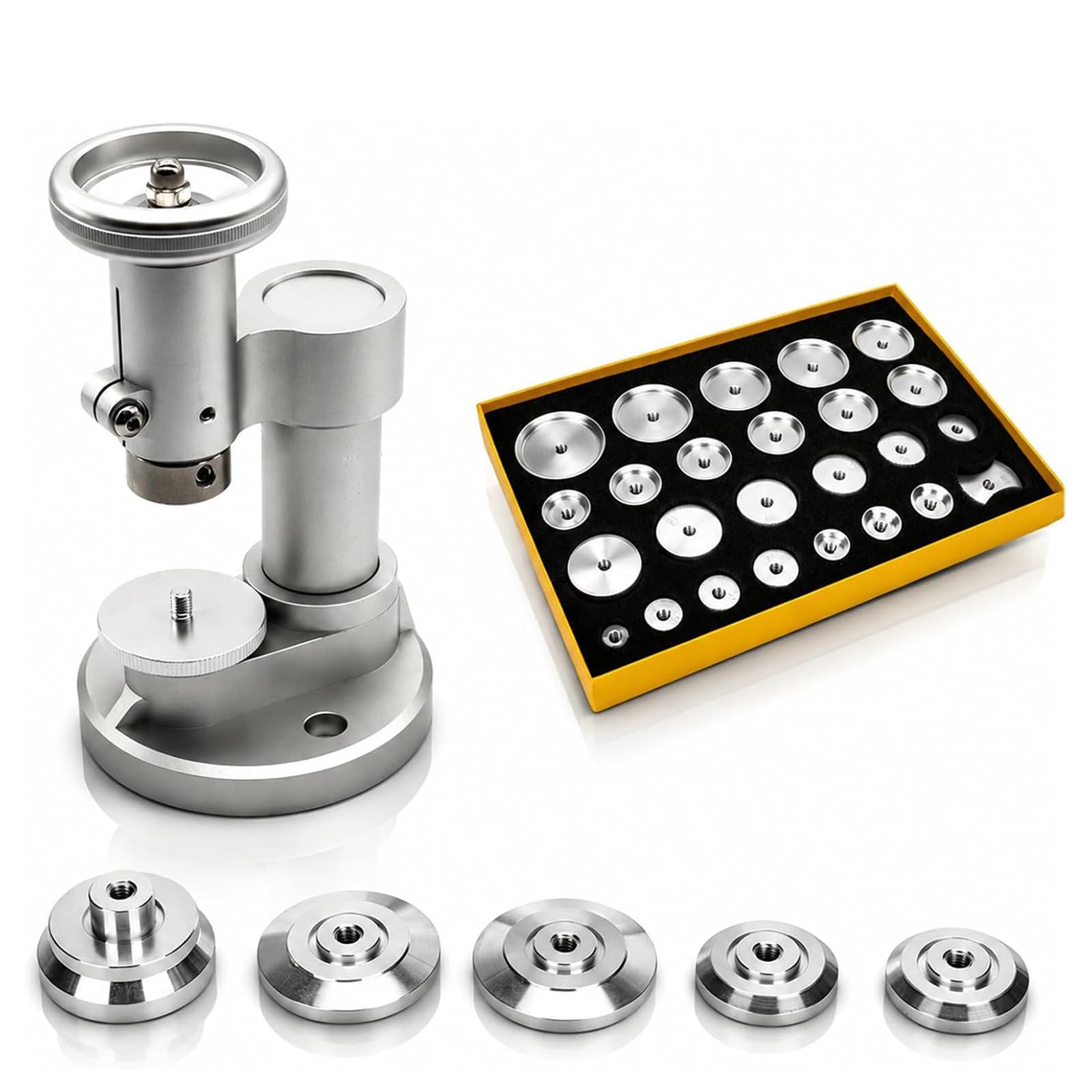 Herramienta De Cierre De Tapa Trasera De Reloj E25, Juego De Herramientas De Prensado para Relojes, con 25 Moldes, Estructura Invertida Visible, para El Cierre De Tapa Trasera De Relojes