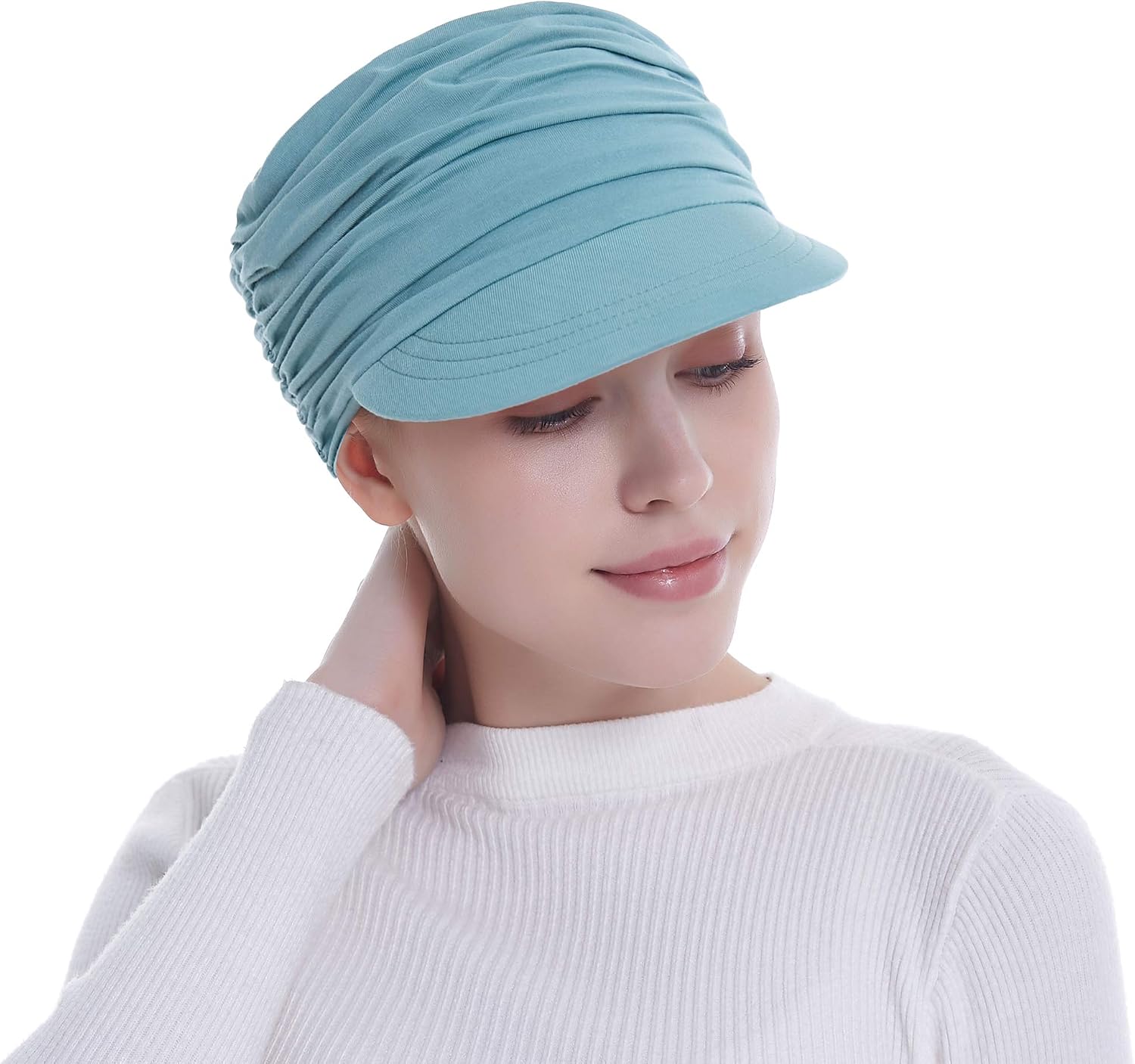 Bamboo Fashion Hat for Woman Daily Use with Brim Visor, Hats for Cancer Chemo Patients image 3