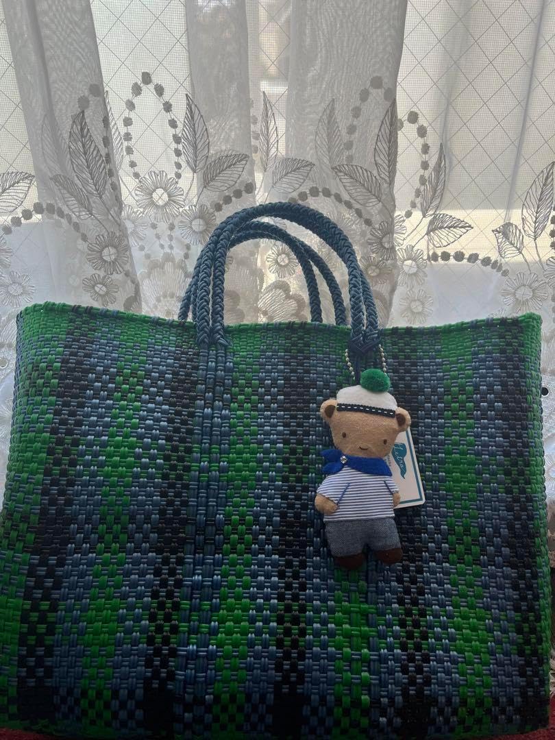 ファミリア メルカドバッグ カゴバッグ緑大 ファミリア メルカドバッグ