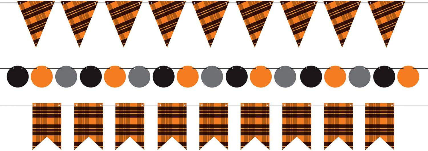 Beistle Halloween Decorations Party Favors, Halloween Colors Mini Streamer Kits 2 Inch to 6 Inch x 18 Feet, Pack 12 Kits