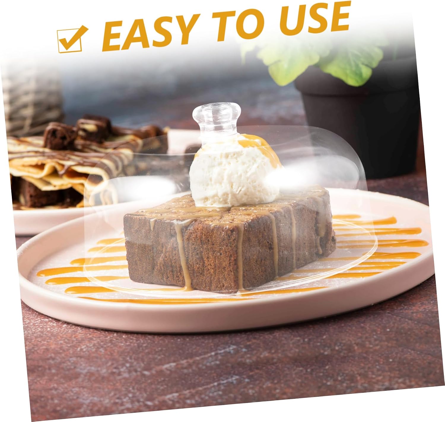 INOOMP Cake Dome Cover Transparent Food Protector Stylish Decorative Cover for Birthday Wedding and Dessert Display Easy to Clean Lift