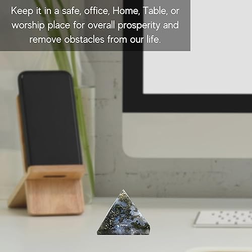 Miniatura 277 de Amazing Gemstone White Agate Snow Quartz Pyramid Crystal Healing Stones - 1" Great Pyramid Figurine of Natural Stone Pyramid for Meditation, Reiki