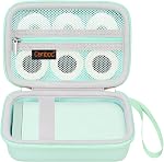 Canboc Hard Carrying Case Compatible with NELKO P21 Label Maker Machine, Portable Bluetooth Label Printer Box, Zipper Mesh Bag fits Label Paper and Charging Cord, Pink