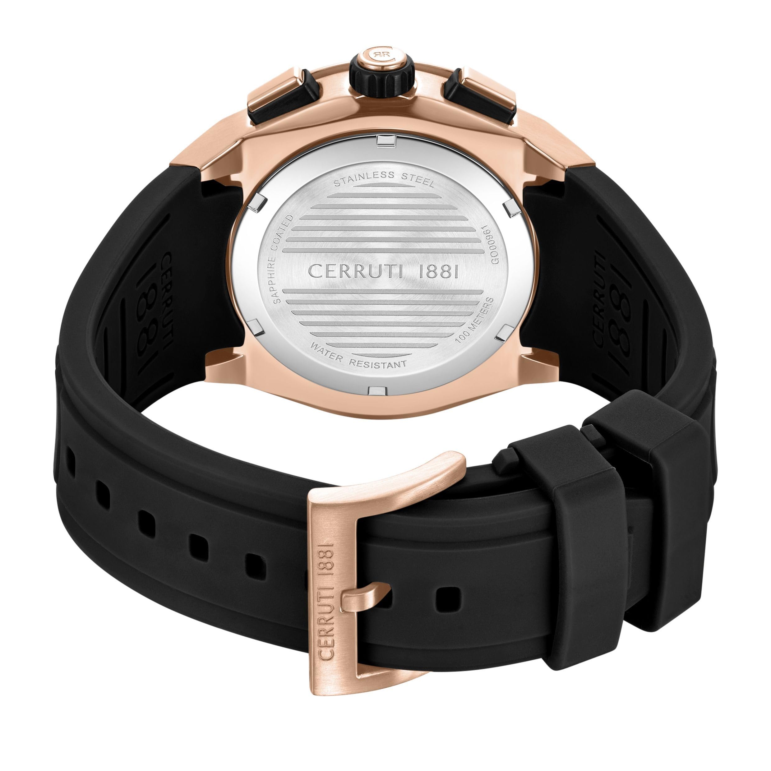 Cerruti 1881 - Chronographen Ruscello Declination - Quartz Uhrwerk - Gehäusebreite: 55 mm - Edelstahl - Black - 10 ATM