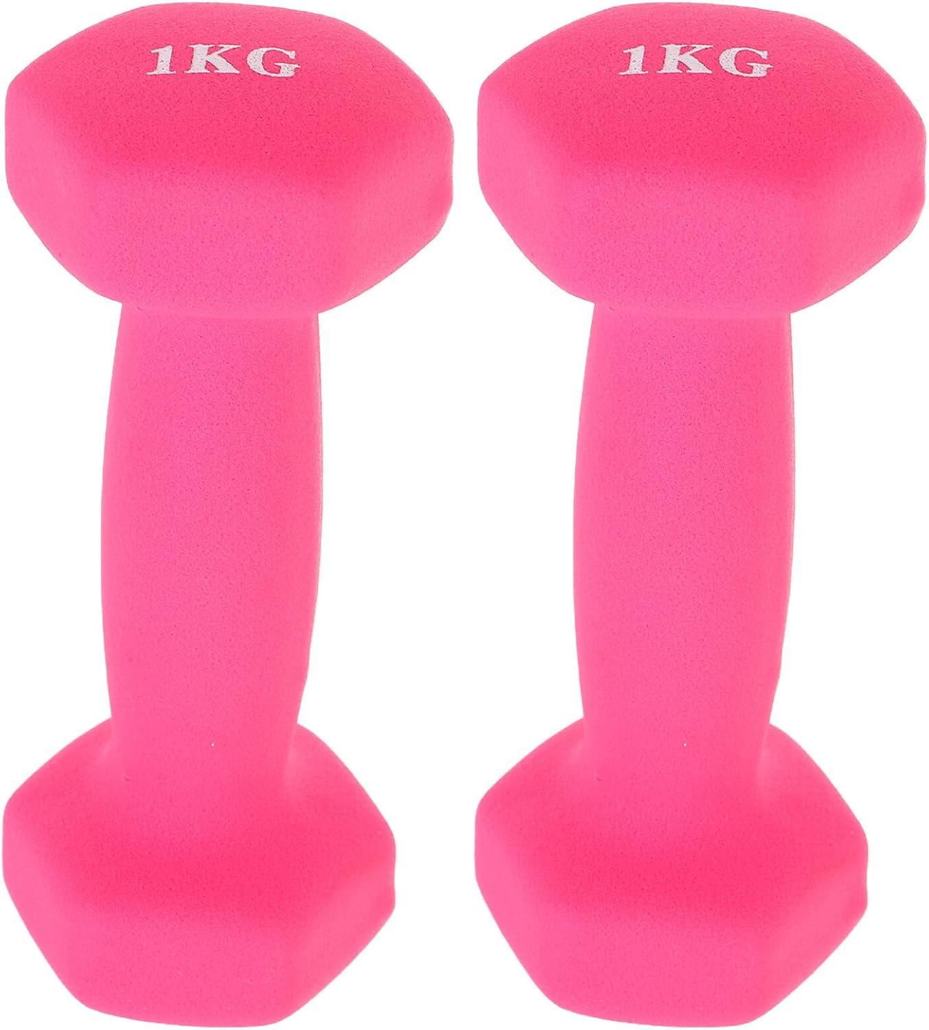 Sosoport Cast Iron Dumbbell Weights 1kg Pair with Matte Pink Coating, Hand Weights for Women and Men Home Workout Strength Training and Yoga Fitness Equipment