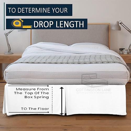 Miniatura 6 de Falda de cama plisada de lujo tamaño individual de 10 pulgadas, esquinas divididas  Hotel Luxury 1800 ultra suave a medida con volantes  Falda de