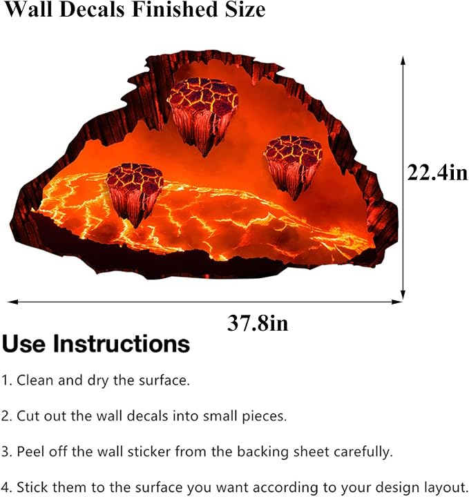 Adhesivos de Pared y Piso 3D Halloween de Lava y Llama miniatura 2
